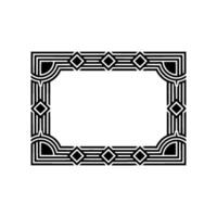 Art Deco Frame Geometric Elegance in Black and White, Pattern vector