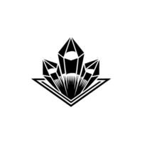 Geometric Crystal Bloom - Minimalist Emblem vector