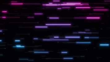 Abstract digital background animation featuring fast moving, glowing horizontal lines in vibrant pink and blue colors, creating a futuristic data stream or light speed effect. video