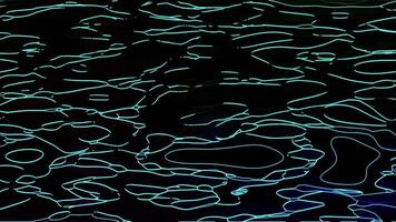 Abstract Digital Art Flowing Neon Blue Wavy Lines and Shapes on a Dark Background, Futuristic Motion Graphics Visuals and Background Texture video