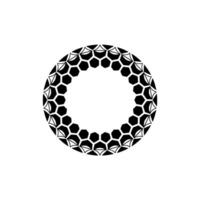 Geometric Halo Black White Hexagonal Frame, Minimalist vector