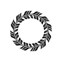 Elegant Black Laurel Wreath, Minimalist, Foliage vector