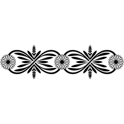 Elegant Floral Border, Vintage Element, Linear