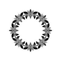 Elegant Floral Wreath, Minimalist , Circular Frame, Botanical vector