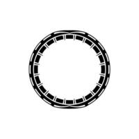 Geometric Circle Emblem, Stylized Border, Minimalist vector