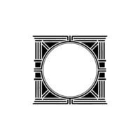 Geometric Deco Frame, Blank Canvas for vector
