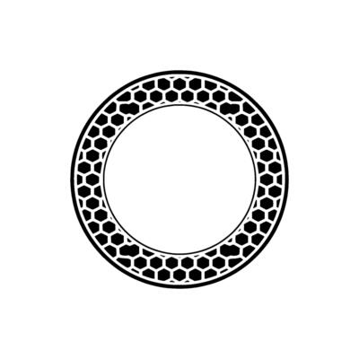 Geometric Circle, Hexagonal Pattern, Minimalist