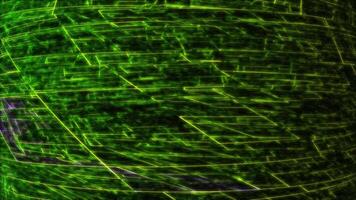 Abstract Digital Grid Animation with Glowing Green and Yellow Lines and Purple Accents - Futuristic Technology Background video