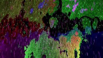 Dynamic Abstract Digital Art with Vibrant Textured Color Blocks and Falling Neon Lines A Chaotic and Energetic Visual Experience video