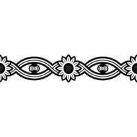 Stylized Sunflower Border, Vintage , Elegant Pattern vector