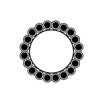 Geometric Hexagonal Frame, Minimalist, Pattern vector