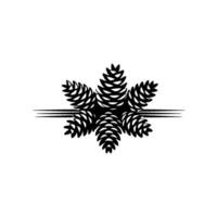 Minimalist Pinecone Emblem, Balanced Symmetry vector