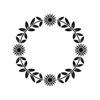 Stylized Floral Wreath, Minimalist , Circular Frame vector