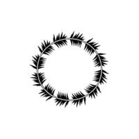 Elegant Palm Leaf Circle, Minimalist Botanical Frame vector