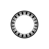 Minimalist Circular Emblem, Retro Keyboard Texture vector