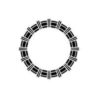 Geometric Tribal Circle, Minimalist, Border vector