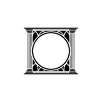Art Deco Frame, Circular Ornament, Classical vector