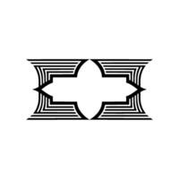 Geometric Symmetry, Minimalist Emblem, Modern, Lineart vector