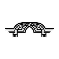 Geometric Arch Emblem, Streamlined , Minimalist vector