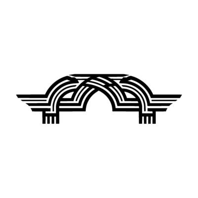 Geometric Arch Emblem, Streamlined , Minimalist