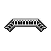Geometric Archway, Art Deco Motif, Black White vector