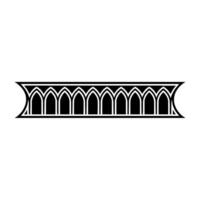 Gothic Arch Ornament, Elegant Border, Line vector