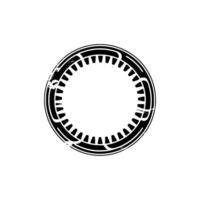 Abstract Circular Stamp, Textured Grunge vector