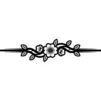 Floral Border, Elegant Line Art, Botanical vector
