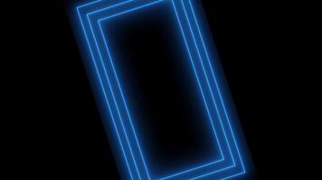 Neon box frame line animation with rotating animation and scale changes. Loop playback background video