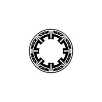 Geometric Tribal Circle Emblem, Minimalist, Pattern vector