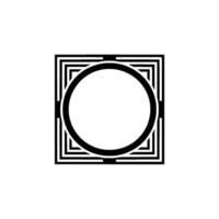 Geometric Circle Emblem, Minimalist , Modern, Square vector