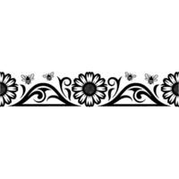 Floral Border with Honeybees Vintage Decorative Element vector