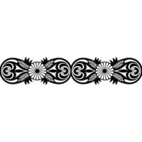 Intricate Japanese Floral Border, Stylized vector