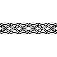 Celtic Knot Border, Botanical Motif, Vintage vector