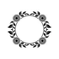 Elegant Floral Circle Frame, Vintage Style, Wreath vector