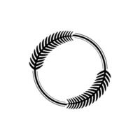Minimalist Laurel Wreath, Elegant Circle Frame vector