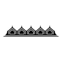 Geometric Mosque Row, Minimalist , Serene Silhouette vector