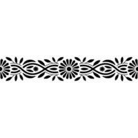 Elegant Black Floral Border, Vintage, Botanical vector