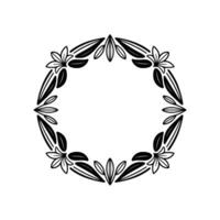 Elegant Botanical Wreath, Minimalist, Circular vector