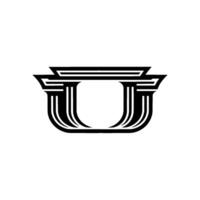 Geometric Temple Emblem, Classic , Minimalist vector