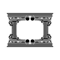 Art Deco Frame, Classical Columns, Geometric Ornamentation vector