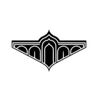 Geometric Mosque Arch Emblem, Minimalist vector