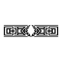 Geometric Deco Border with Laurel Wreath vector