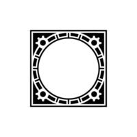 Geometric Circle Frame, Industrial Motif, Minimalist vector