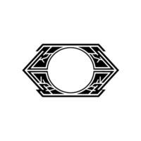 Geometric Hexagon Emblem, Art Deco Style, Artdeco vector