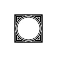Geometric Circle Frame, Minimalist , Elegant Outline, Square vector