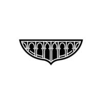 Art Deco Archway Emblem, Geometric , Vintage Style, Line art vector