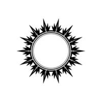 Geometric Sunburst Emblem, Minimalist, Outline vector