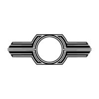 Art Deco Geometric Ornament, Minimalist, Circular vector