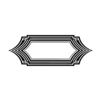 Geometric Deco Frame, Minimalist , Elegant Outline - Retro vector